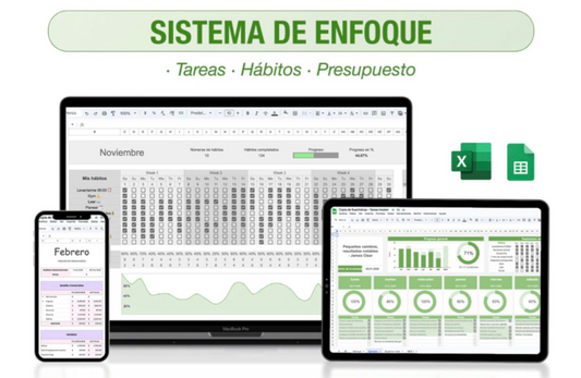 Plantilla De Enfoque: Orgniza Tus Tareas, Hábitos y Presupuestos